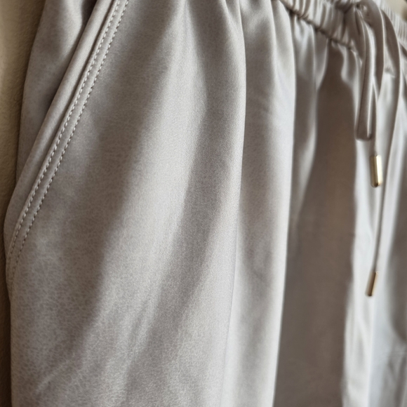 Maison d'Amelie Paris Faux Suede Drawstring Mini Skirt in Tan/Beige - Size M - Picture 3 of 10